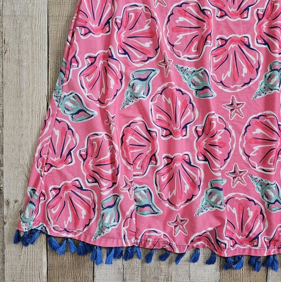 Simply Southern pink dress, shells - Picture 2 of 4